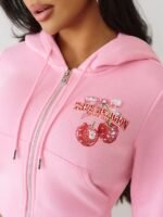 True Religion CHERRY SHRUNKEN Pink Hoodie