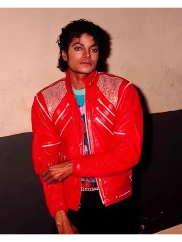 Unisex-Michael Jaafar Jackson Red Leather Jacket