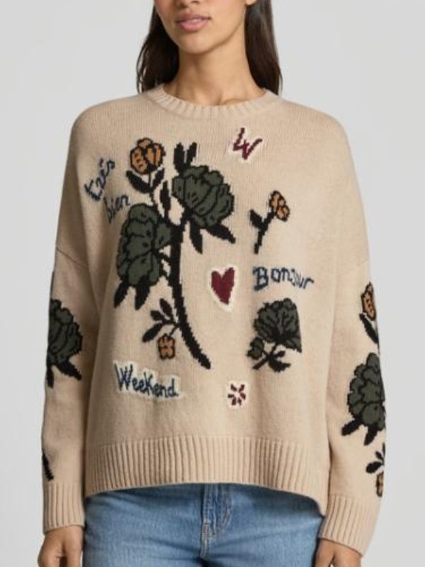 Women’s Floral Printed Weekend Oversized Sweater