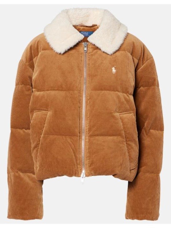 A Merry Little Ex-Mas 2025 Emily Hall Brown Corduroy Puffer Jacket