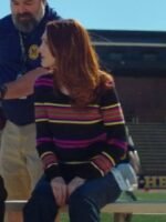English Teacher S02 Stephanie Koenig Rainbow Striped Pullover Sweater