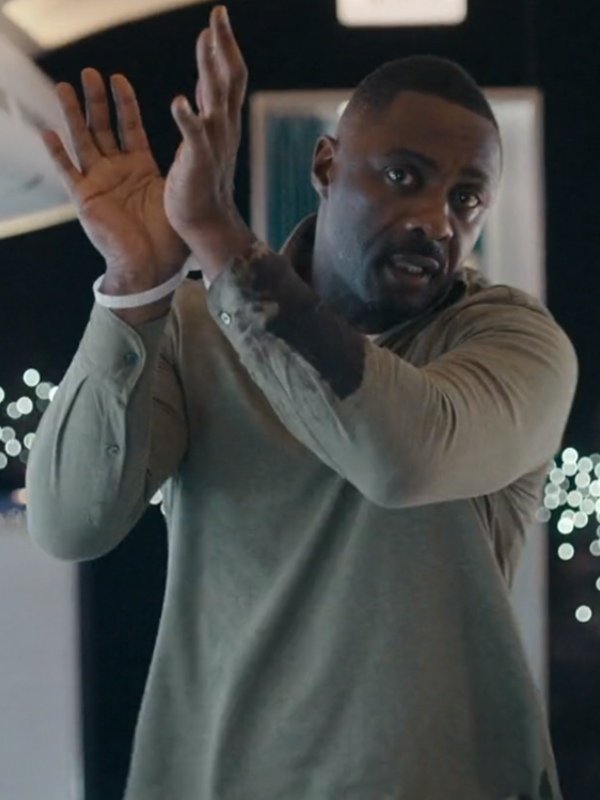 Hijack 2023 Idris Elba Polo Shirt-Grey