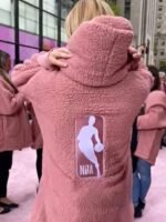 Jill Martin NBA Rose Breast Cancer Awareness Oversized Lounger Hooded Jacket