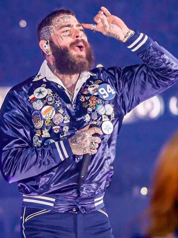 Post Malone Kansas City Chiefs vs Dallas Cowboys Bomber Jacket-Blue