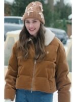 Sienna A Merry Little Ex-Mas 2025 Emily Hall Brown Corduroy Faux Fur-Trim Puffer Jacket