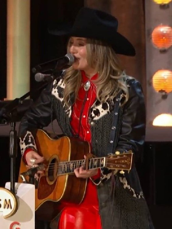 100 Opry a Live Celebration Lainey Wilson Leather Fringe Coat