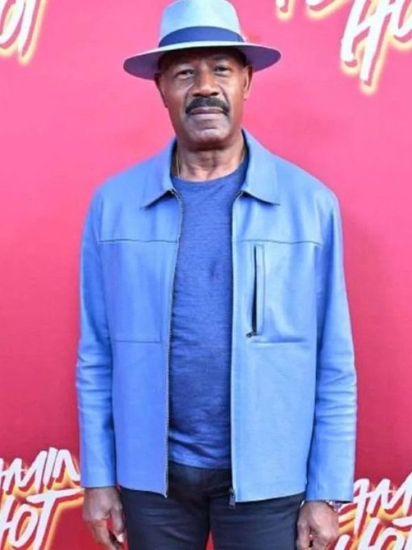 2023 Flamin Hot Dennis Haysbert Blue Leather Jacket