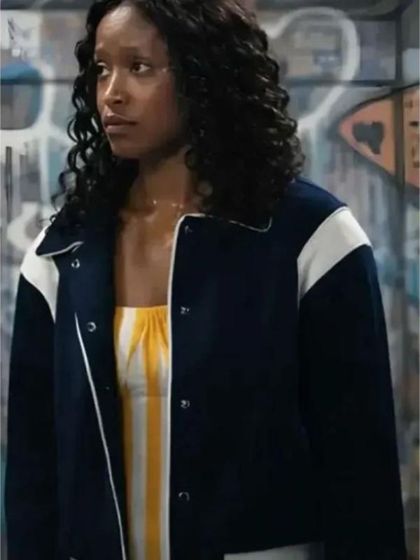 2026 The Burbs Keke Palmer Blue Bomber Jacket