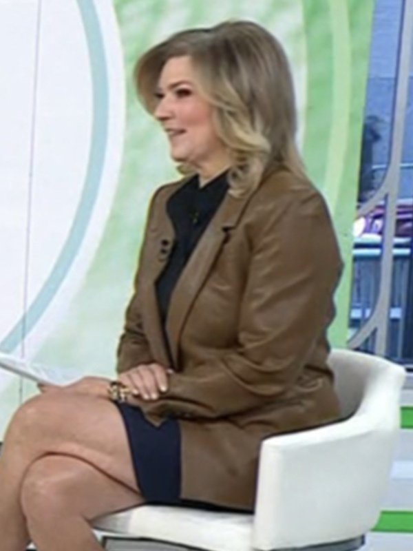 2026 The Today Show Christine Romans Brown Leather Blazer