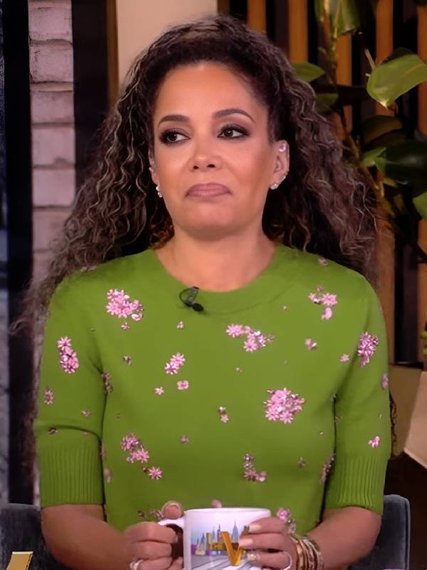 2026 The View Sunny Hostin Green Floral Cluster Sweater