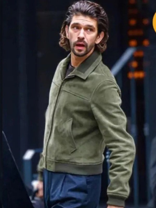 Ben Whishaw Black Doves Suede Jacket-Black