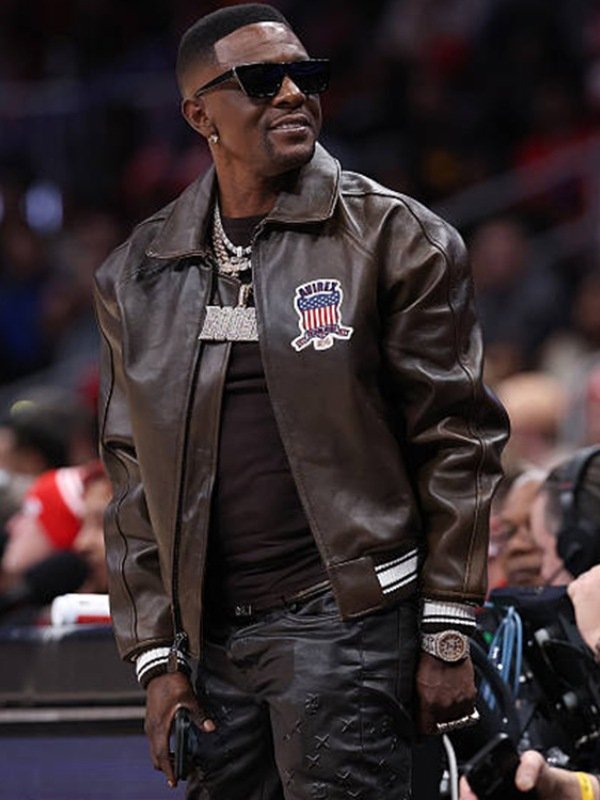 Boosie Badazz Chicago Bulls v Atlanta Hawks Brown Leather JacketBoosie Badazz Chicago Bulls v Atlanta Hawks Brown Leather Jacket