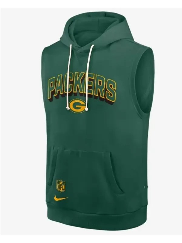 Green Bay Packers Sideline Dri-FIT Sleeveless Pullover Hoodie
