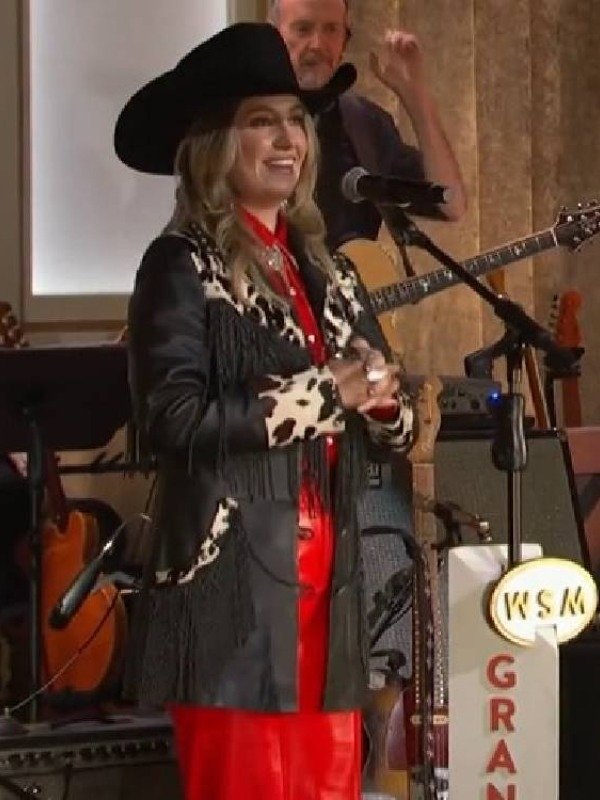 Opry 100 a Live Celebration Lainey Wilson Leather Fringe Coat