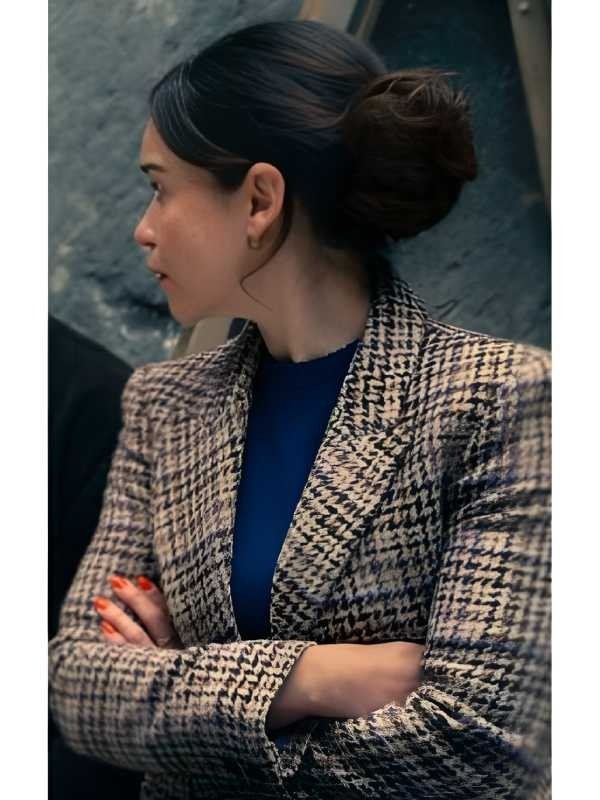 Ponies S1 Emilia Clarke Tweed Plaid Blazer