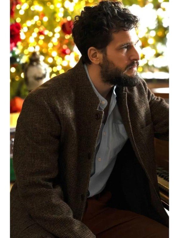 S04 Industry Kit Harington Brown Tweed Coat