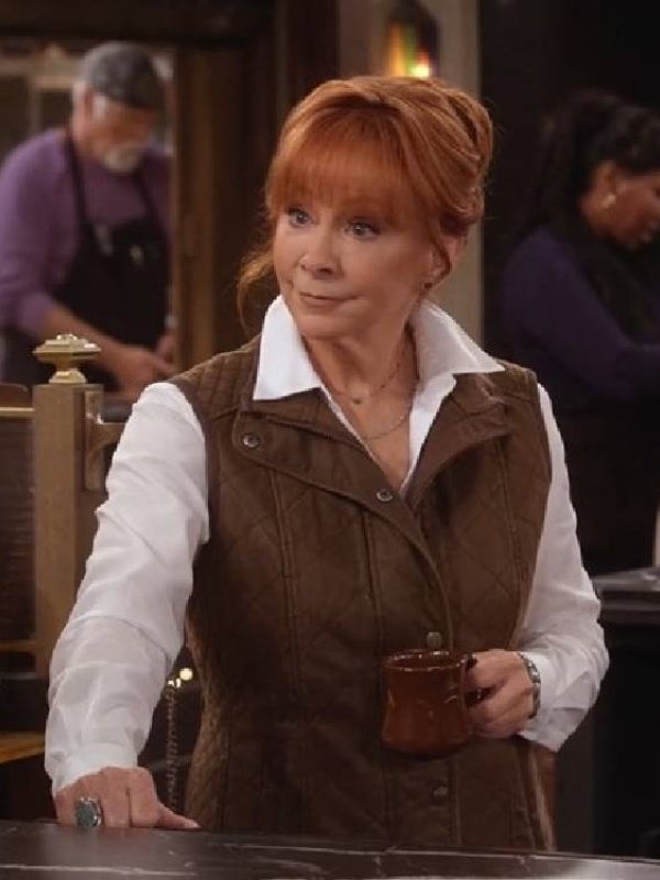 S2 Happys Place Reba McEntire Brown Quilted Vest
