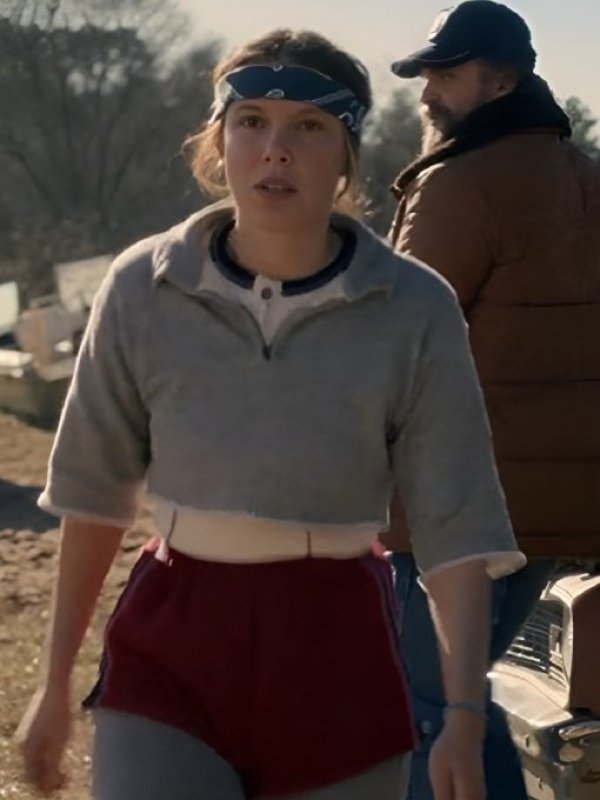 Stranger Things S05 Millie Bobby Brown Cropped Polo Sweatshirt