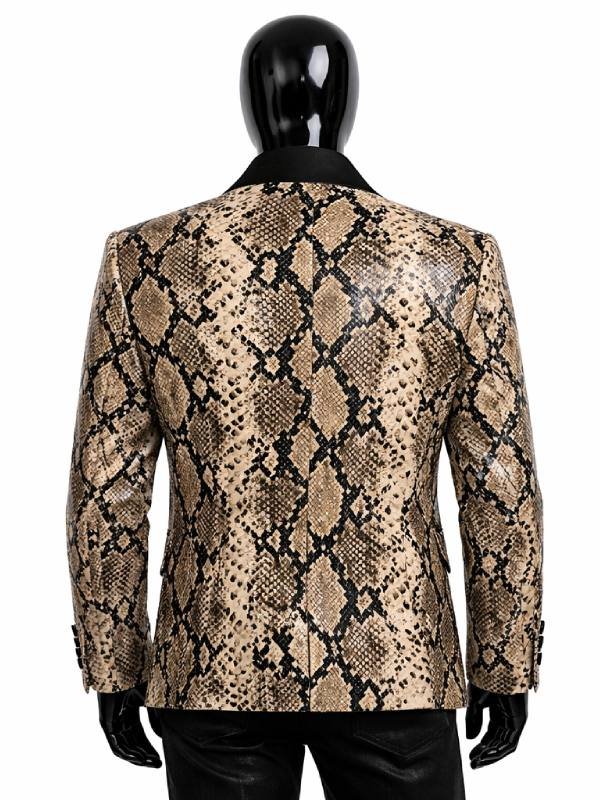 Stylish Snake Print Blazer Coat for Mens