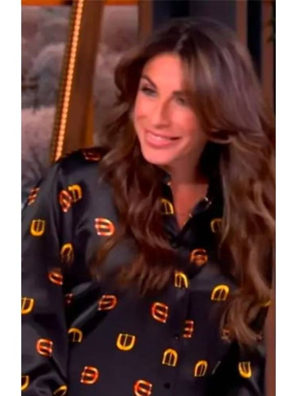 The View Alyssa Farah Griffin Black Printed Button Down Shirt