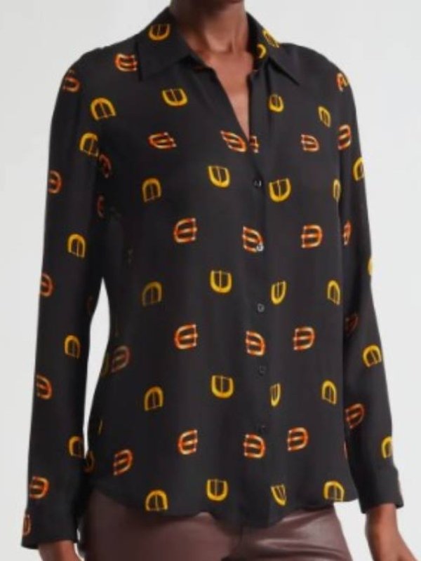 The View Alyssa Farah Griffin Black Printed Shirt