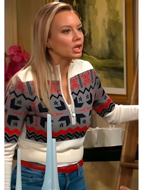 The Young and the Restless Abby Newman White Half-Zip Sweater
