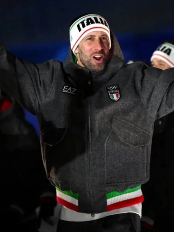 2026 EA7 Emporio Armani Team Italy Opening Ceremony Jacket-Grey