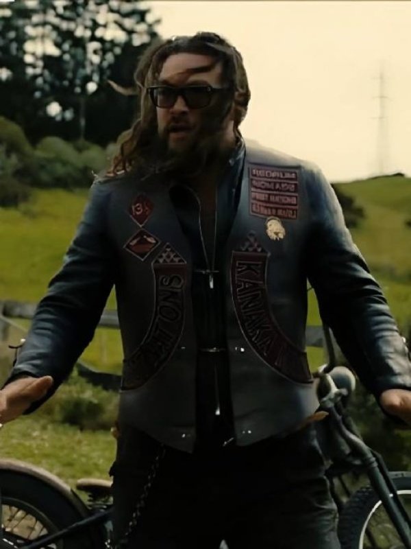 2026 Jason Momoa Movie The Wrecking Crew Motorcycle Leather Vest