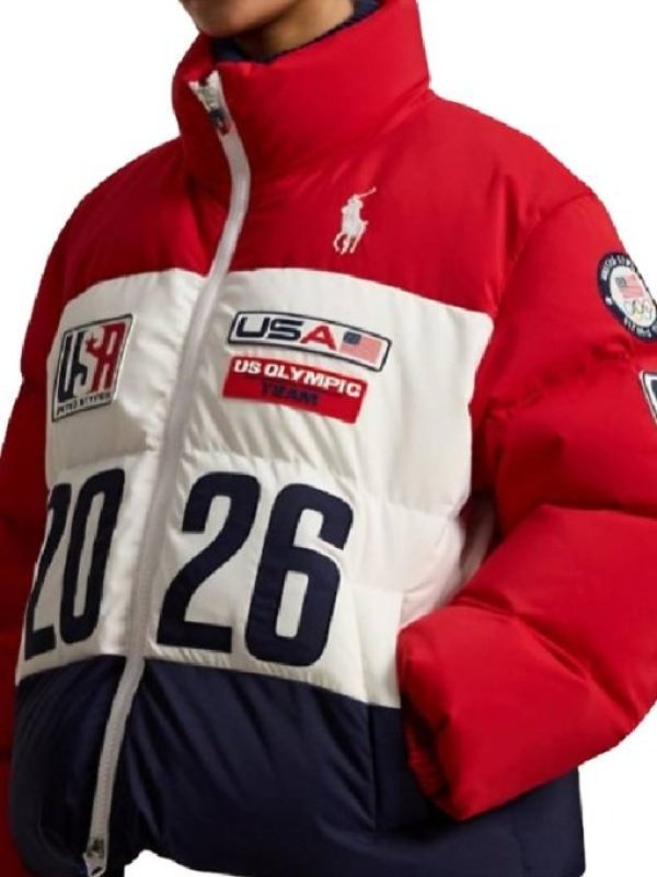 2026 Team USA Olympics Opening Ceremony Puffer Jacket-Red