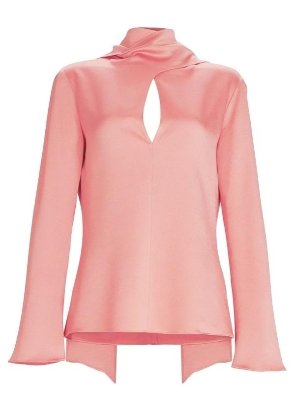 2026 The Today Show Ashley Graham Pink Keyhole Blouse