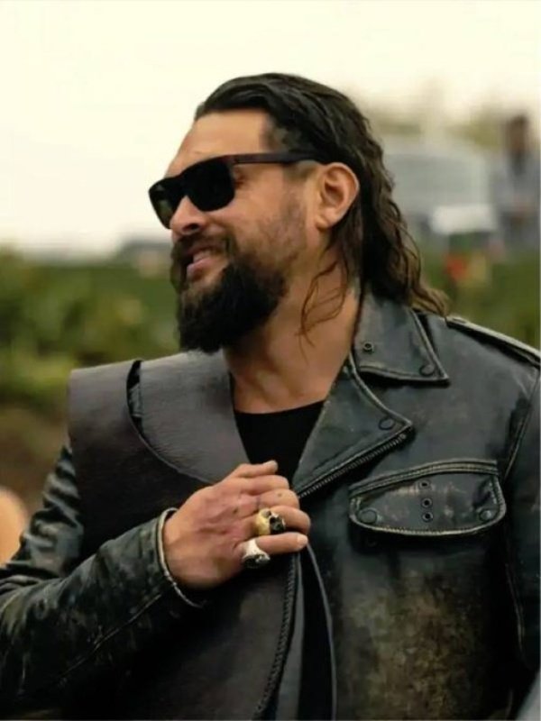 2026 The Wrecking Crew Jason Momoa Black Leather Jacket