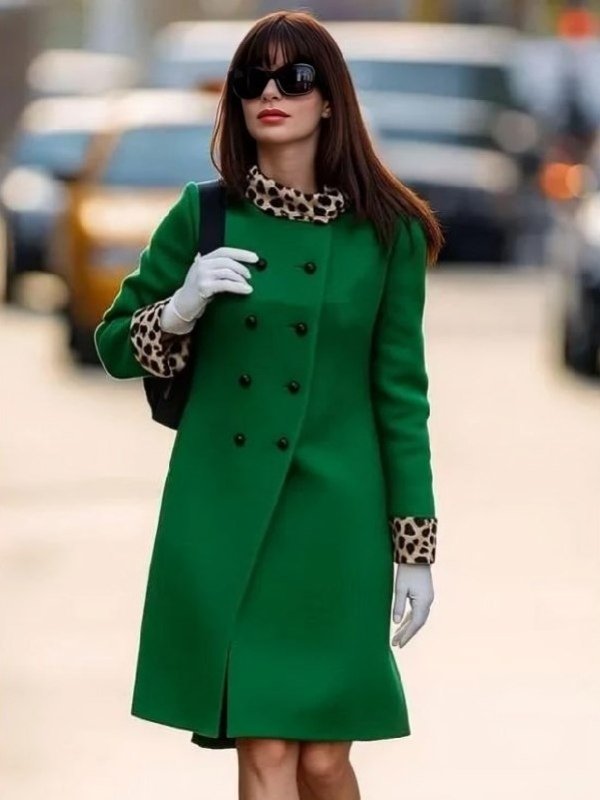 Anne Hathaway The Devil Wears Coat-Green