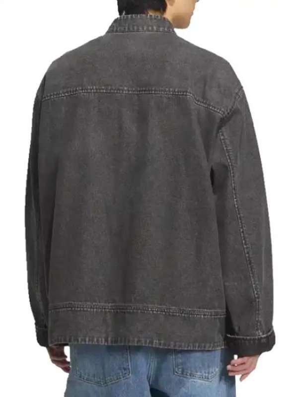 Chinese New Year Dark Denim Jacket-Grey