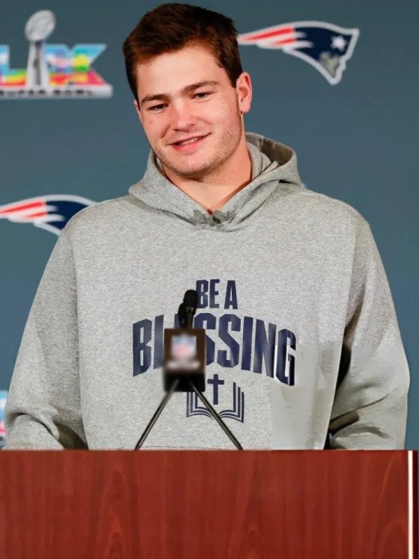 Drake Maye Super Bowl LX Be A Bles sing Hoodie