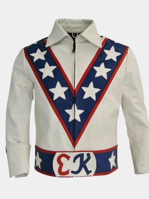 Evel Knievel Daredevil White Motorcycle Jacket