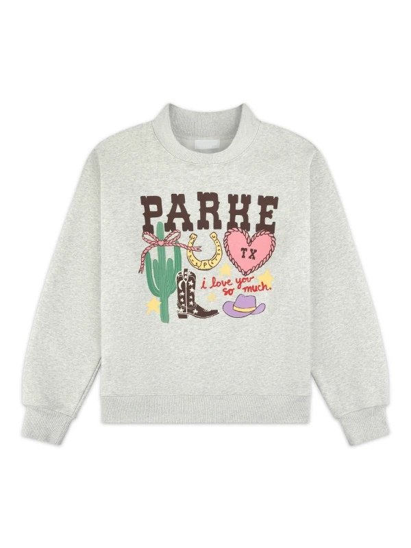 Parke Texas Graphics Mockneck Grey Sweatshirt
