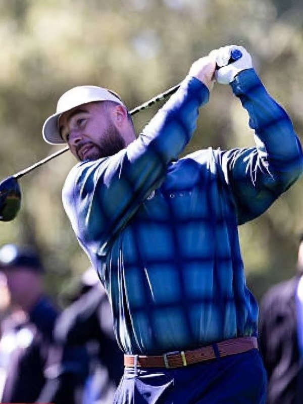 Pebble Beach Travis Kelce Blue Polo Shirt