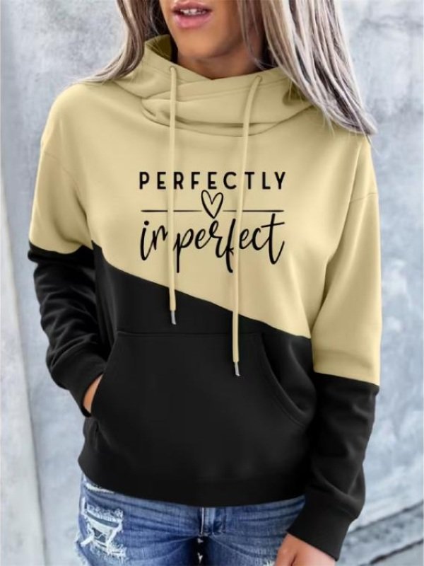 Perfectly Imperfect Two-Tone Printed Hoodie