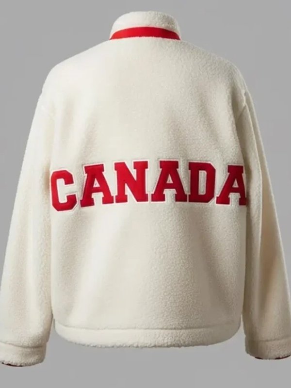 Recreation-Team Canada Sherpa Fleece White Jacket