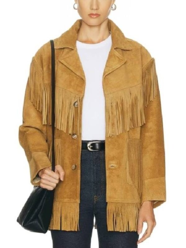 Season15 The Real Housewives of Beverly Hills Rachel Zoe Fringe Brwon Suede Jacket