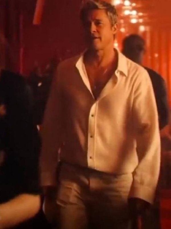 The Movie F1 2025 Brad Pitt Shirt-White