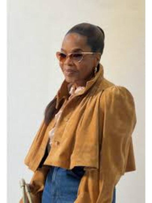 2026 Oprah Winfrey Paris Fashion Week Crop Jacket-Brown
