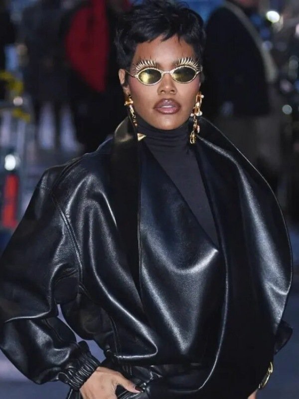 2026 Teyana Taylor NYC Leather Jacket-Black