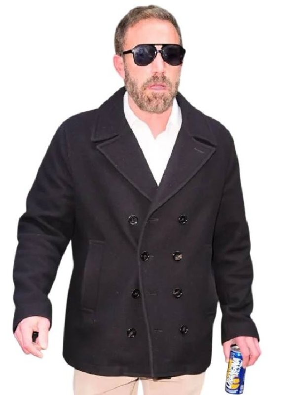 Ben Affleck NYC 2026 Black Peacoat