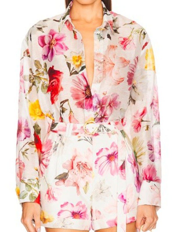 S15 Real Housewives of Beverly Hills Erika Girardi Shirt-Floral Print