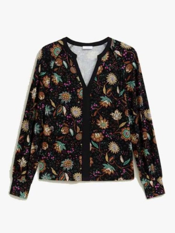 Season01 Do You Know Your Place Floral Print Top-Black