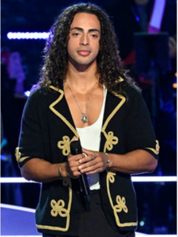 Season29 The Voice Jonah Mayor Black Embroidered Short Sleeves Shirt