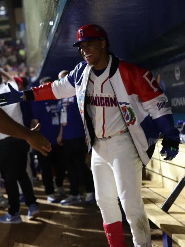 Team Dominican Republic Home Run Red & White Leather Jacket