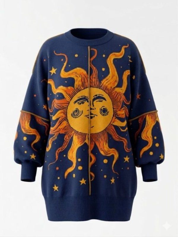 2026 The View Whoopi Goldberg Sun Print Oversized Sweater