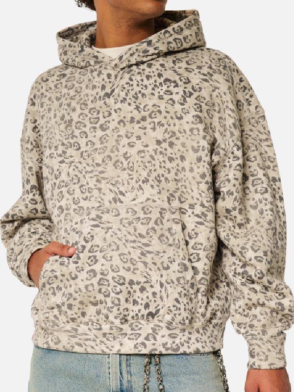 Hollister Leopard Baggy Pullover Hoodie-Printed